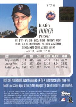 2002 Bowman's Best #176 Justin Huber Back