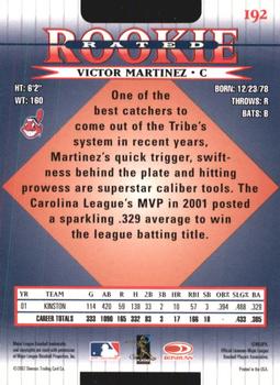 2002 Donruss #192 Victor Martinez Back