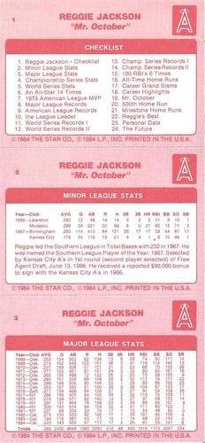 1985 Star Reggie Jackson #1-3 Reggie Jackson Back