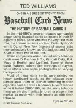 1982 Baseball Card News #II Ted Williams Back