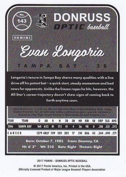 2017 Donruss Optic #143 Evan Longoria Back