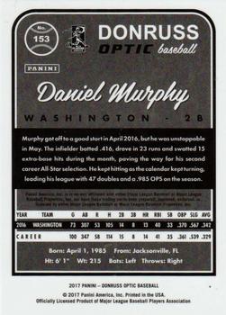 2017 Donruss Optic #153 Daniel Murphy Back