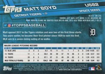 2017 Topps Update #US82 Matt Boyd Back