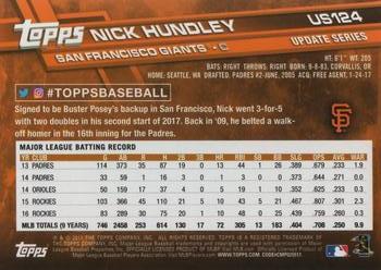 2017 Topps Update #US124 Nick Hundley Back