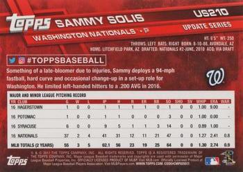 2017 Topps Update #US210 Sammy Solis Back