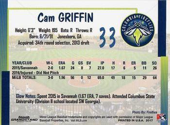 2017 Grandstand Columbia Fireflies #NNO Cam Griffin Back