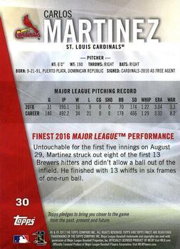 2017 Finest - Red Refractor #30 Carlos Martinez Back
