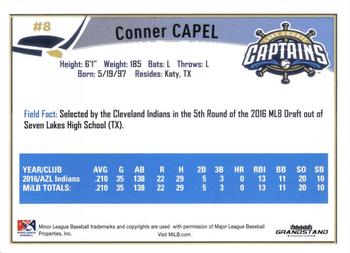 2017 Grandstand Lake County Captains #NNO Conner Capel Back