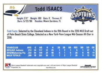 2017 Grandstand Lake County Captains #NNO Todd Isaacs Back