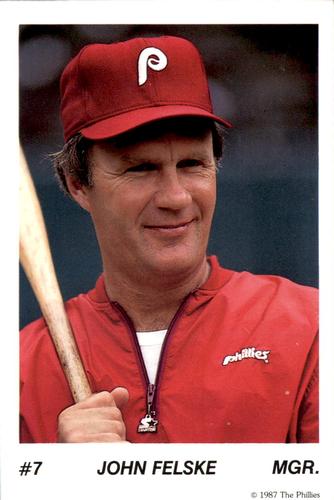 1987 Tastykake Philadelphia Phillies #NNO John Felske Front