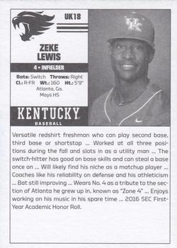 2017 Kentucky Wildcats #18 Zeke Lewis Back