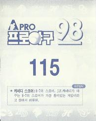 1998 Pro Baseball Stickers #115 Gye-Hyun Cho Back
