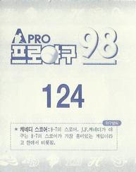 1998 Pro Baseball Stickers #124 Chae-Jin Kwak Back