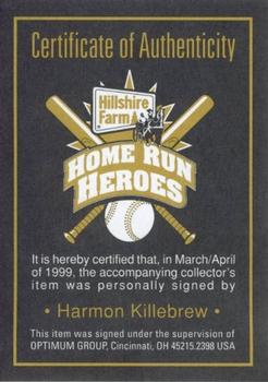 1999 Hillshire Farm Home Run Heroes Autographs - Certificate of Authenticity #NNO Harmon Killebrew Front