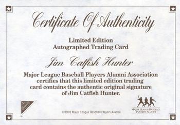 1993 Nabisco All-Star Autographs - Certificate of Authenticity #NNO Jim Hunter Front