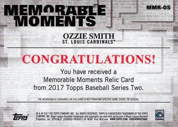 2017 Topps - Memorable Moments Relics Red #MMR-OS Ozzie Smith Back