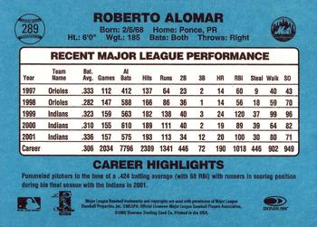 2002 Donruss Originals #289 Roberto Alomar Back