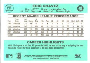 2002 Donruss Originals #134 Eric Chavez Back
