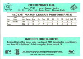 2002 Donruss Originals #149 Geronimo Gil Back