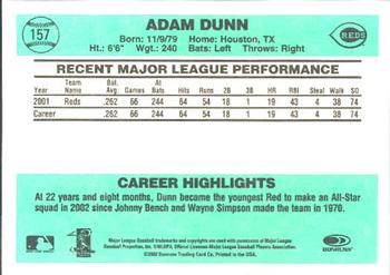 2002 Donruss Originals #157 Adam Dunn Back