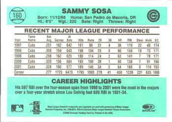 2002 Donruss Originals #160 Sammy Sosa Back