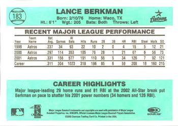 2002 Donruss Originals #183 Lance Berkman Back