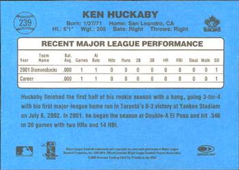 2002 Donruss Originals #239 Ken Huckaby Back