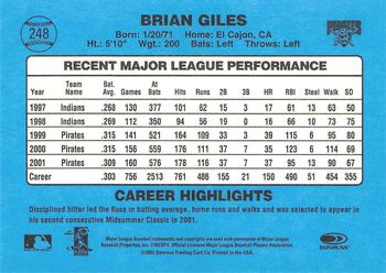 2002 Donruss Originals #248 Brian Giles Back