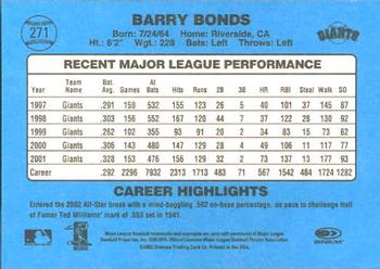 2002 Donruss Originals #271 Barry Bonds Back