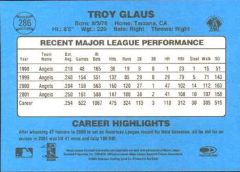 2002 Donruss Originals #286 Troy Glaus Back