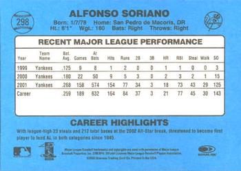 2002 Donruss Originals #298 Alfonso Soriano Back