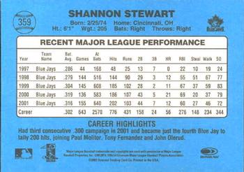 2002 Donruss Originals #359 Shannon Stewart Back