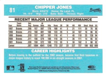 2002 Donruss Originals #81 Chipper Jones Back
