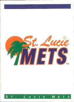 1993 Classic Best St. Lucie Mets #29 Logo Card Back