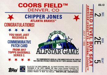 2017 Topps - MLB All-Star Game Commemorative Logo Patch #ASL-CJ Chipper Jones Back