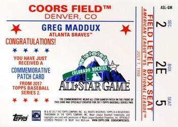 2017 Topps - MLB All-Star Game Commemorative Logo Patch #ASL-GM Greg Maddux Back