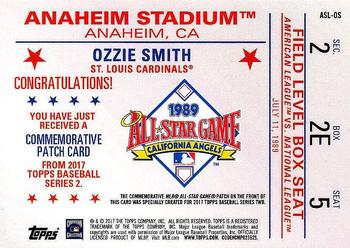 2017 Topps - MLB All-Star Game Commemorative Logo Patch #ASL-OS Ozzie Smith Back