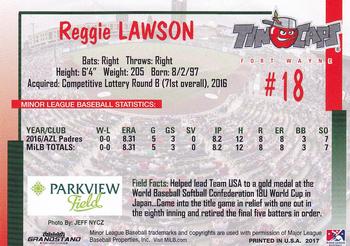 2017 Grandstand Fort Wayne TinCaps #NNO Reggie Lawson Back