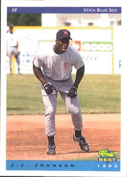 1993 Classic Best Utica Blue Sox #10 J.J. Johnson Front