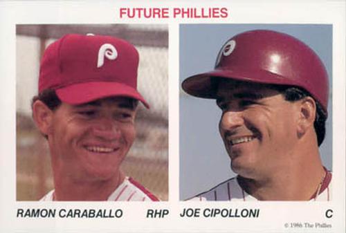 1986 Tastykake Philadelphia Phillies #NNO Ramon Caraballo / Joe Cipolloni Front