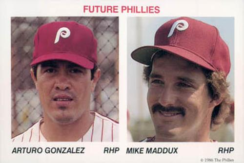 1986 Tastykake Philadelphia Phillies #NNO Arturo Gonzalez / Mike Maddux Front