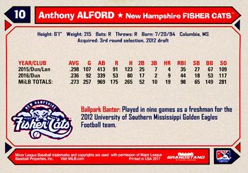 2017 Grandstand New Hampshire Fisher Cats #NNO Anthony Alford Back