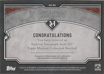 2017 Topps Museum Collection - Archival Autographs Copper #AA-RO Roy Oswalt Back