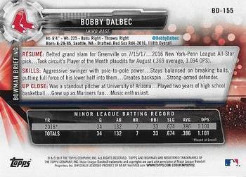 2017 Bowman Draft #BD-155 Bobby Dalbec Back