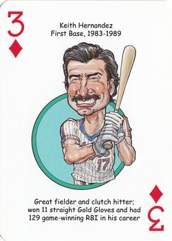 2013 Hero Decks New York Mets Baseball Heroes Playing Cards #3♦ Keith Hernandez Front