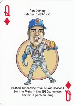 2013 Hero Decks New York Mets Baseball Heroes Playing Cards #Q♦ Ron Darling Front