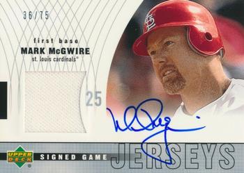 2003 Upper Deck - Signed Game Jerseys Silver #S-MM Mark McGwire Front