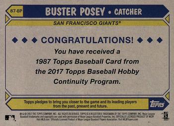 2017 Topps - 1987 Topps Baseball 30th Anniversary Chrome Silver Pack (Series Two) #87-BP Buster Posey Back