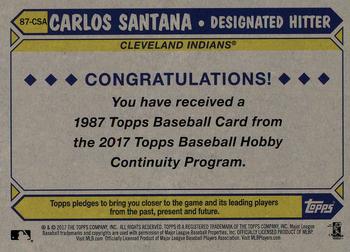 2017 Topps - 1987 Topps Baseball 30th Anniversary Chrome Silver Pack (Series Two) #87-CSA Carlos Santana Back