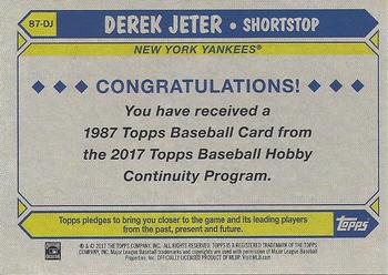2017 Topps - 1987 Topps Baseball 30th Anniversary Chrome Silver Pack (Series Two) #87-DJ Derek Jeter Back